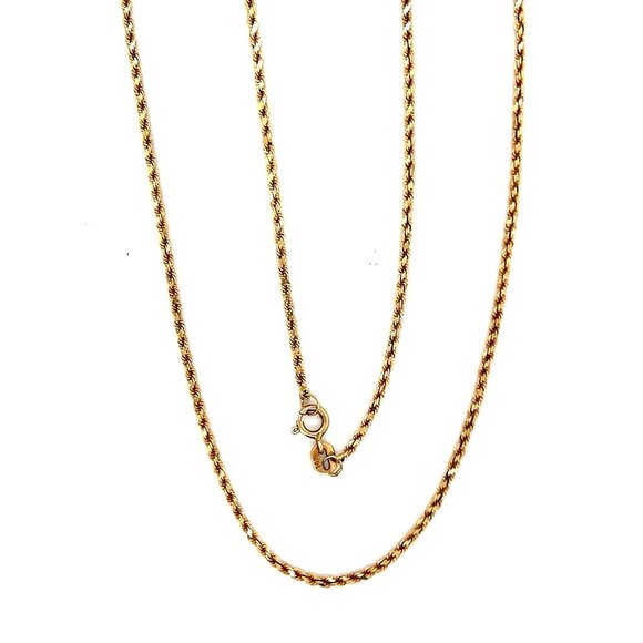 14K Gold (1mm) Rope Necklace - Picture 1 of 6